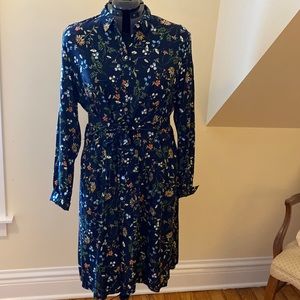 J.jill blue floral shirtdress